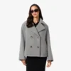 Kort oversized peacoat i ullblandning för dam Kort oversized peacoat i ullblandning för dam