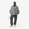 Kort oversized peacoat i ullblandning för dam Kort oversized peacoat i ullblandning för dam