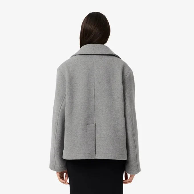 Kort oversized peacoat i ullblandning för dam Kort oversized peacoat i ullblandning för dam