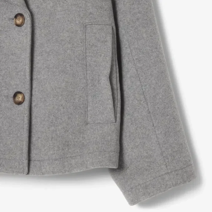 Kort oversized peacoat i ullblandning för dam Kort oversized peacoat i ullblandning för dam