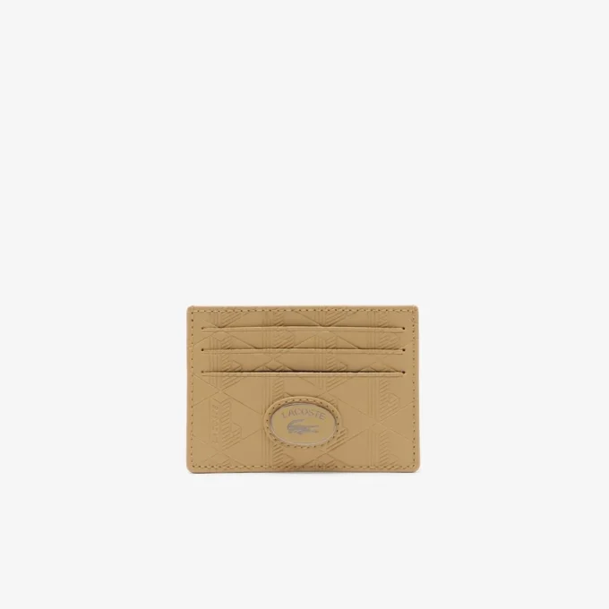 Kortfodral i läder med monogram