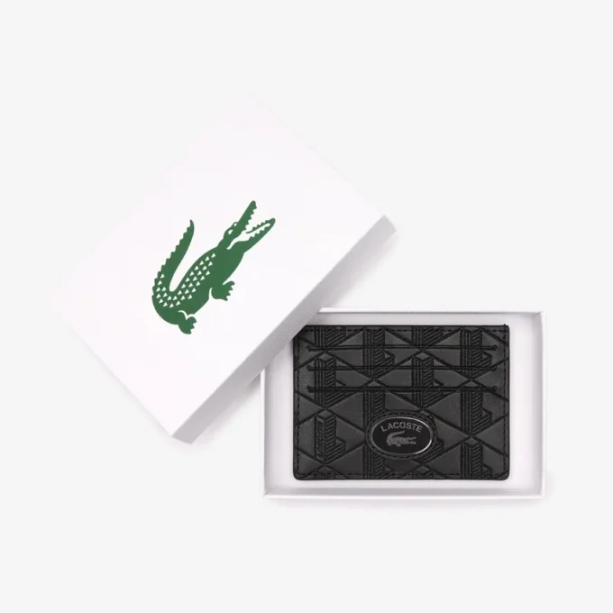 Kortfodral i läder med monogram Kortfodral i läder med monogram