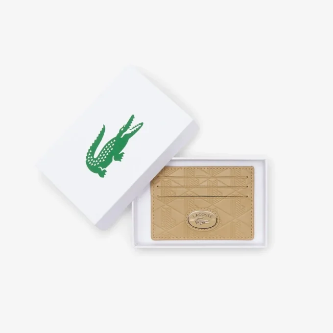 Kortfodral i läder med monogram