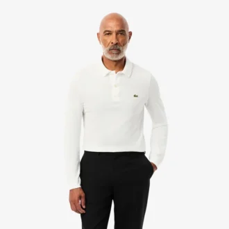 L.12.12 långärmad pikétröja i slim fit för herr