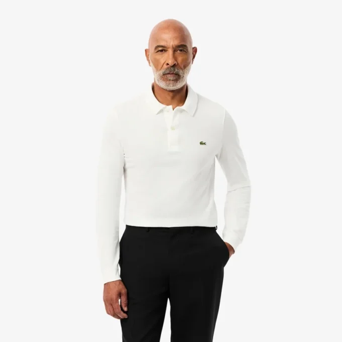 L.12.12 långärmad pikétröja i slim fit för herr L.12.12 långärmad pikétröja i slim fit för herr