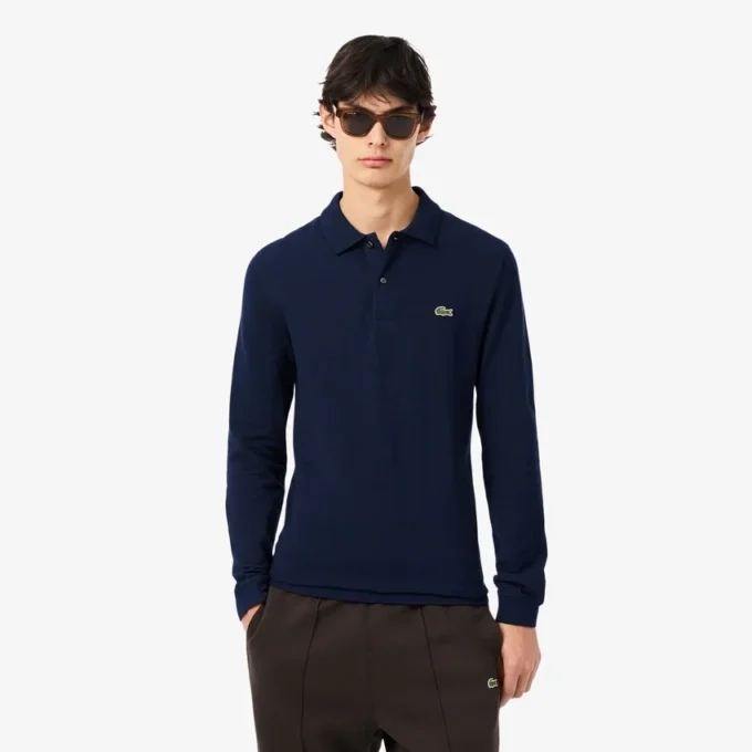 L.12.12 långärmad pikétröja i slim fit för herr L.12.12 långärmad pikétröja i slim fit för herr