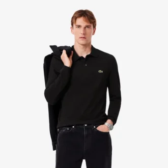 L.12.12 långärmad pikétröja i slim fit för herr L.12.12 långärmad pikétröja i slim fit för herr