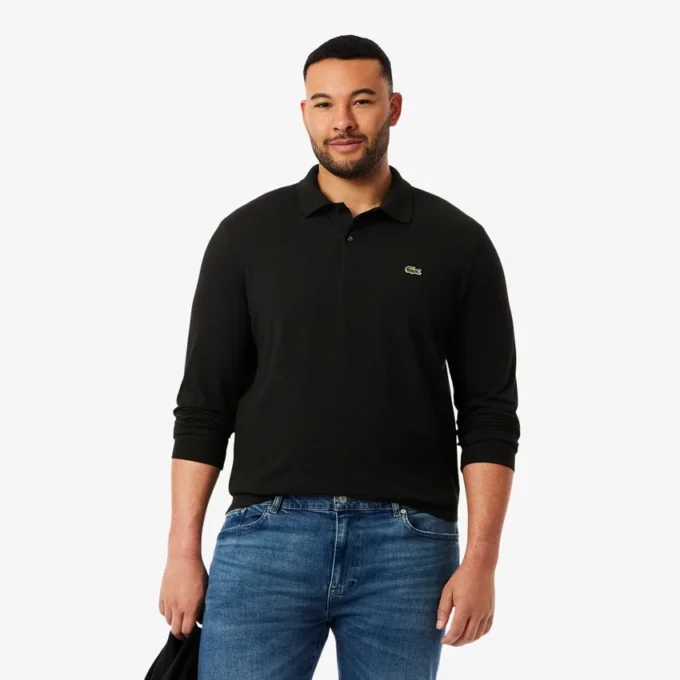 L.12.12 långärmad pikétröja i slim fit för herr L.12.12 långärmad pikétröja i slim fit för herr