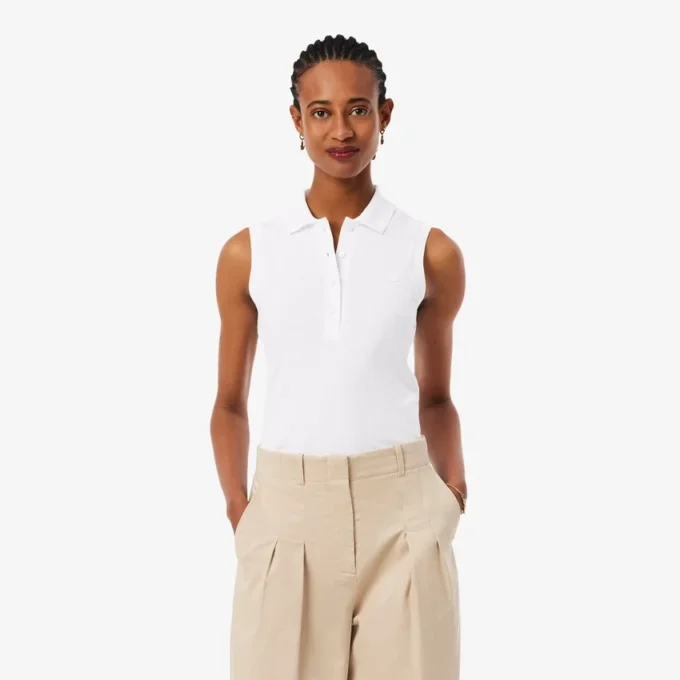 L.12.D ärmlös stretchpolo i slim fit för dam L.12.D ärmlös stretchpolo i slim fit för dam