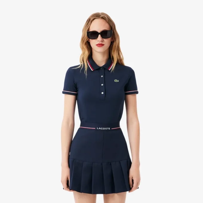 L.12.D Slim Fit Pikétröja med detaljer för dam