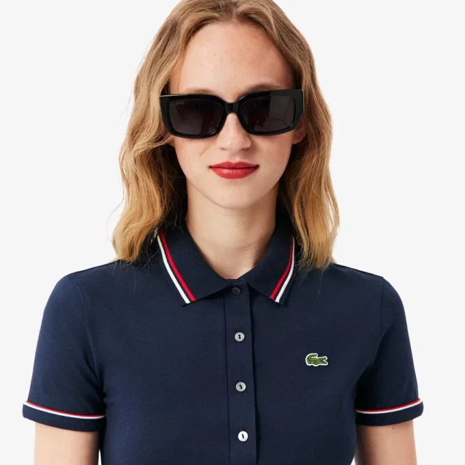 L.12.D Slim Fit Pikétröja med detaljer för dam