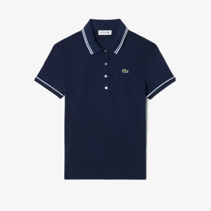L.12.D Slim Fit Pikétröja med detaljer för dam