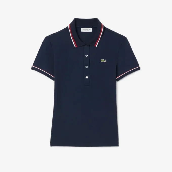 L.12.D Slim Fit Pikétröja med detaljer för dam