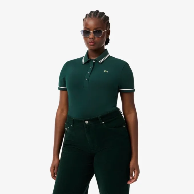L.12.D Slim Fit Pikétröja med detaljer för dam