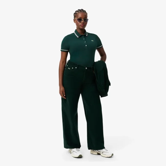 L.12.D Slim Fit Pikétröja med detaljer för dam