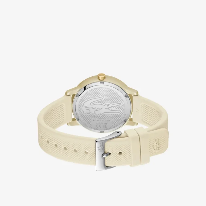 Lacoste.12.12 Go 3-visare champagnefärgad silikonklocka