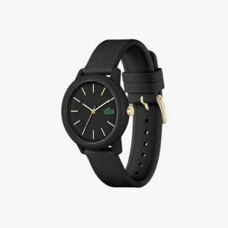 Lacoste.12.12 klocka med svart silikonarmband