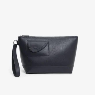 Lacoste Club-clutch i kornigt läder