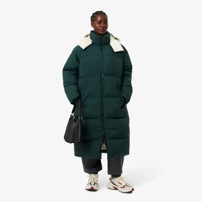 Lång oversized dunjacka för dam