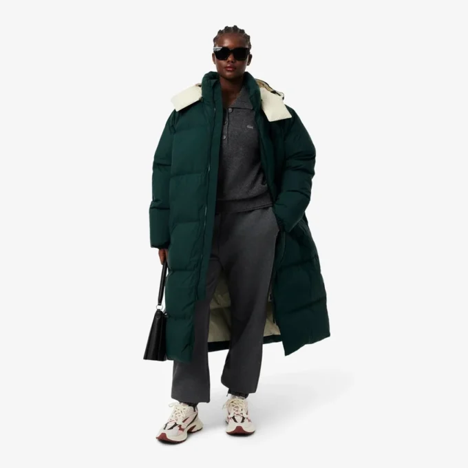 Lång oversized dunjacka för dam