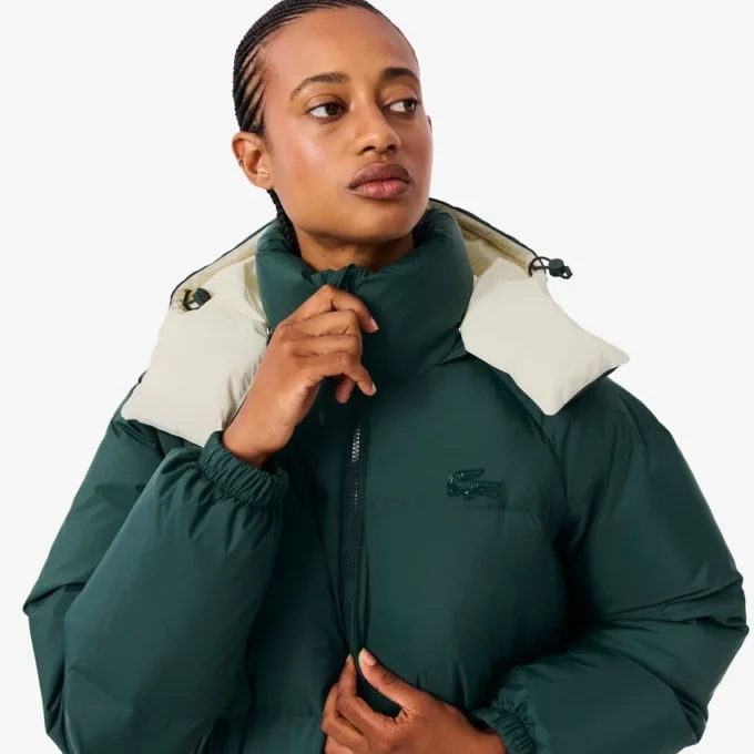 Lång oversized dunjacka för dam