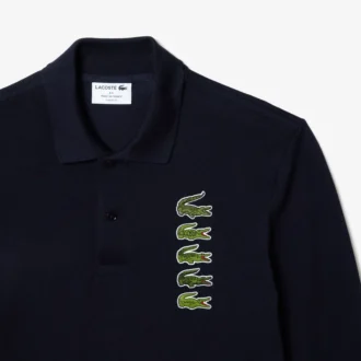 Långärmad Original L.12.12-pikétröja med flera emblem för herr