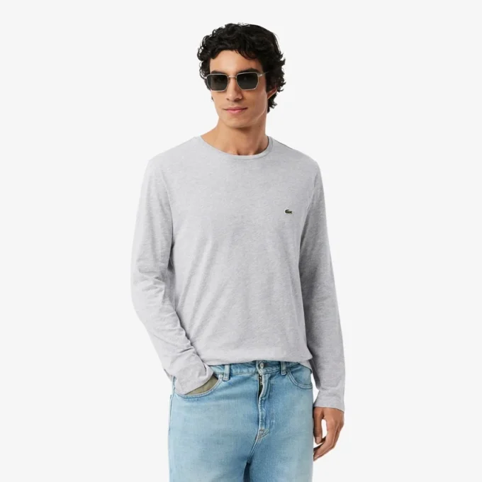 Långärmad Pima-bomullst-shirt för män Långärmad Pima-bomullst-shirt för män