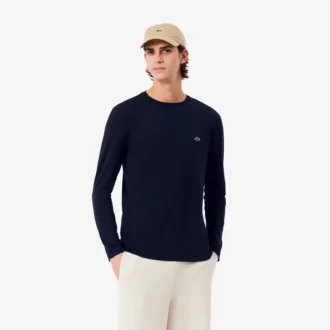 Långärmad Pima-bomullst-shirt för män