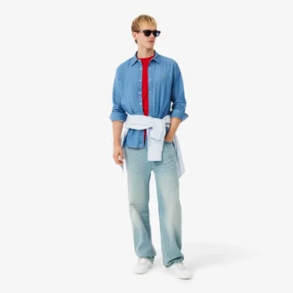 Lätt denimskjorta för män med normal passform