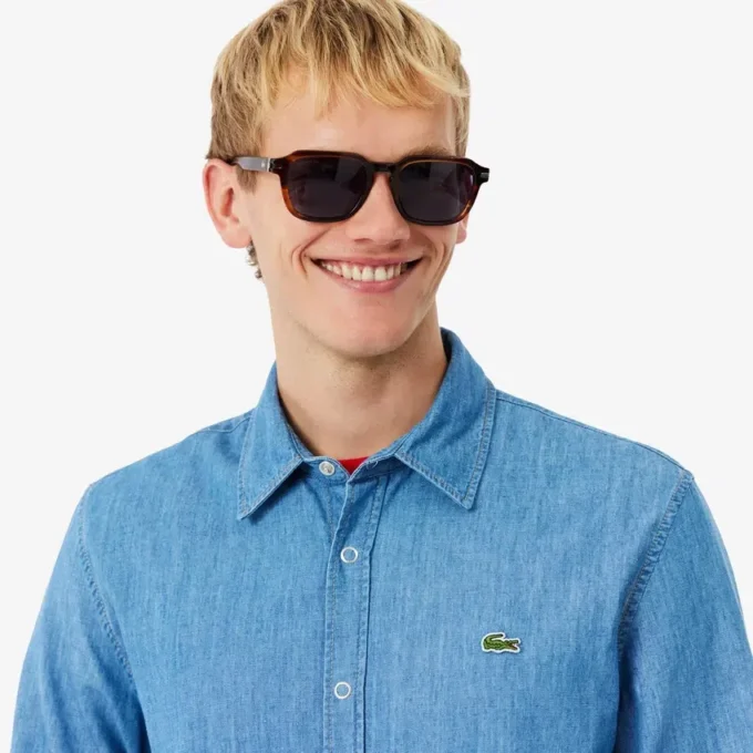 Lätt denimskjorta för män med normal passform