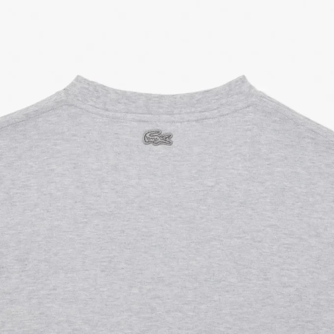 Lätt T-shirt i piqué med krokodilmotiv för herr
