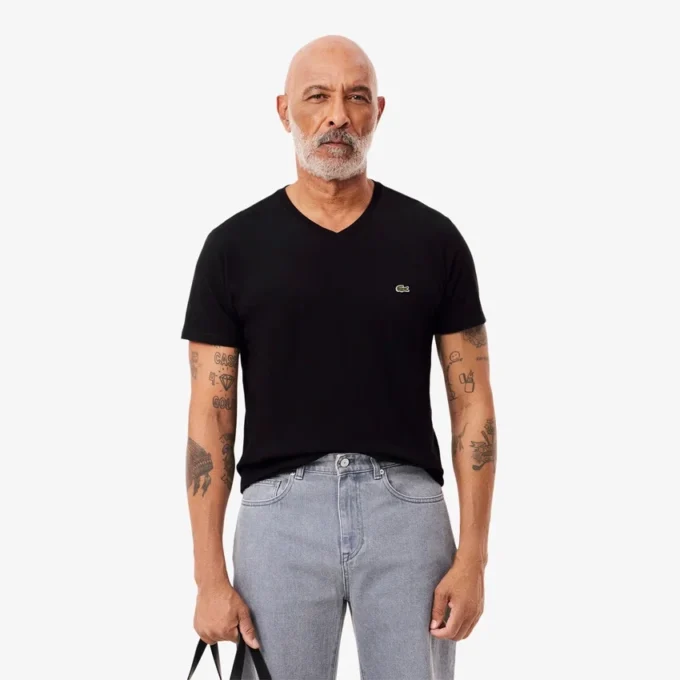 Lätt V-ringad Pima-bomullst-shirt för herr Lätt V-ringad Pima-bomullst-shirt för herr