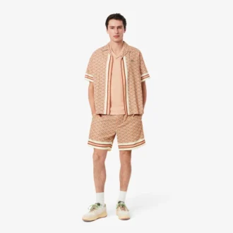 Lätta shorts med monogramtryck för herr