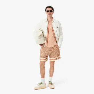 Lätta shorts med monogramtryck för herr