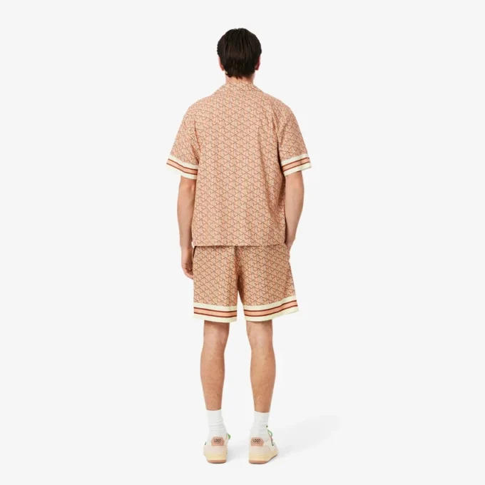 Lätta shorts med monogramtryck för herr