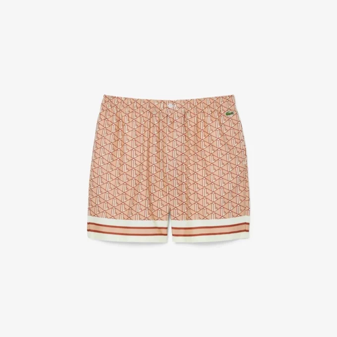 Lätta shorts med monogramtryck för herr