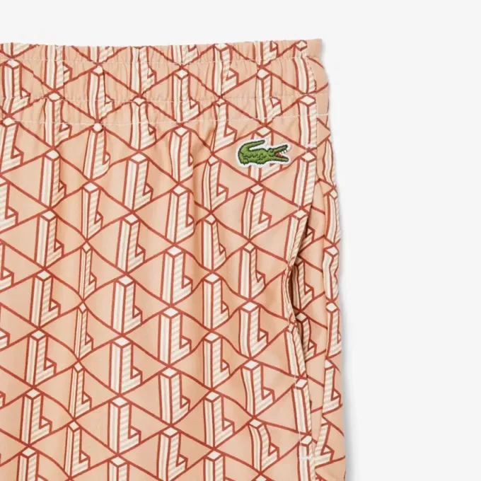 Lätta shorts med monogramtryck för herr