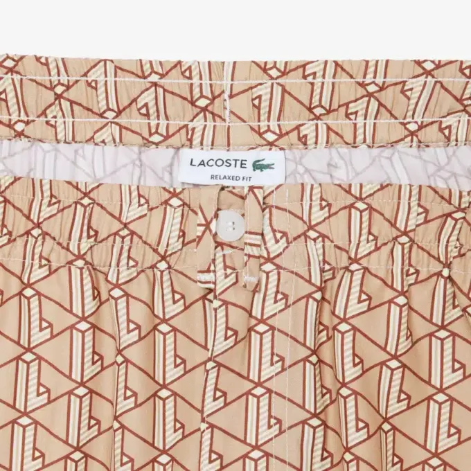 Lätta shorts med monogramtryck för herr
