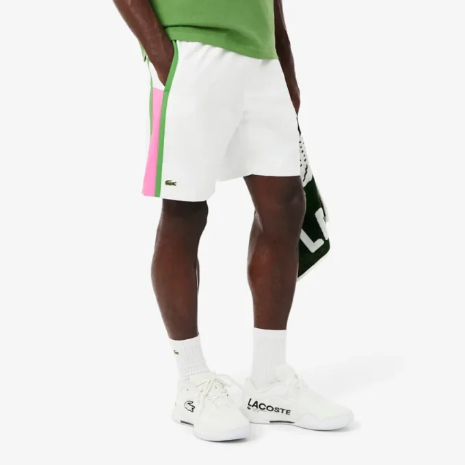 Lätta tennisbyxor med färgblock och ränder för herr
