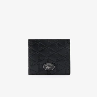 Medium plånbok i läder med monogram