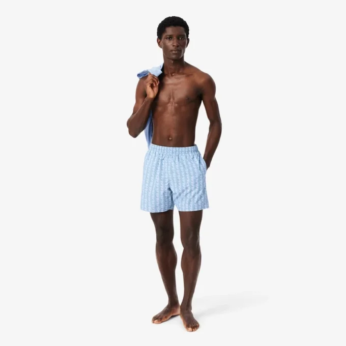 Mellanglånga boxerkalsonger med monogramtryck Mellanglånga boxerkalsonger med monogramtryck