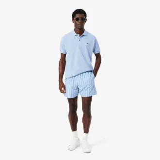 Mellanglånga boxerkalsonger med monogramtryck