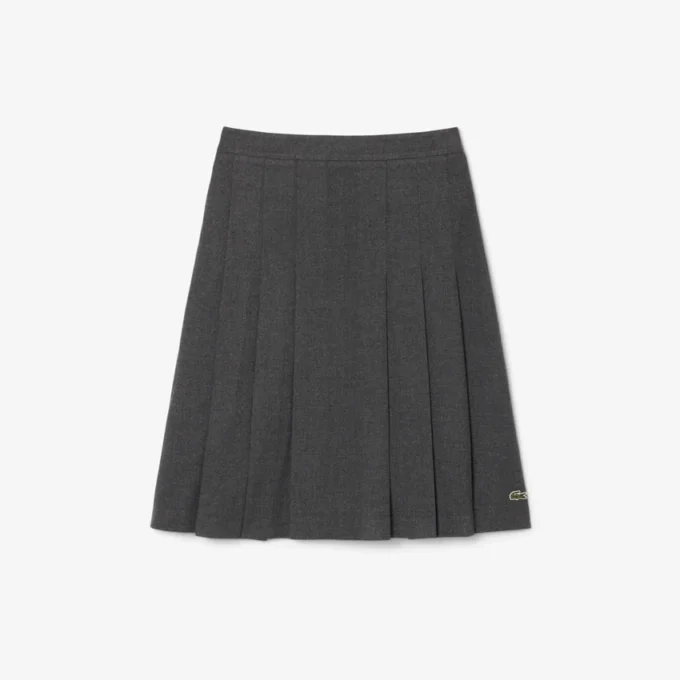 Midi-kjol i plisserad flanell för dam Midi-kjol i plisserad flanell för dam