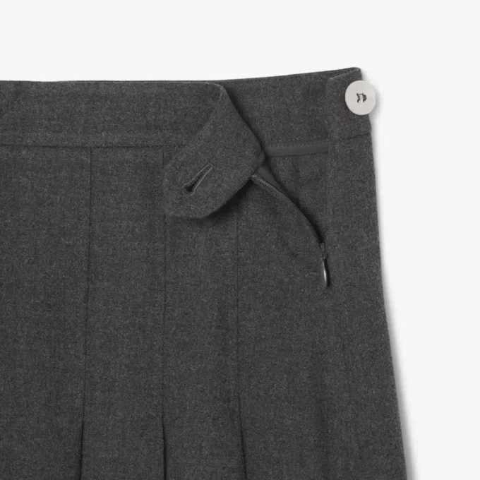Midi-kjol i plisserad flanell för dam Midi-kjol i plisserad flanell för dam