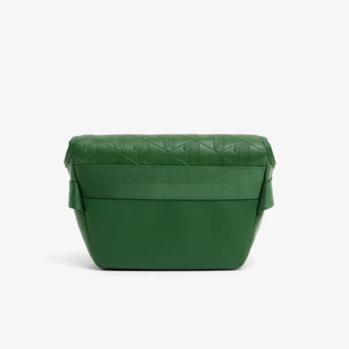 Mini-messengerväska i läder med monogram