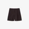 Oversized bermudashorts i plisserad ullblandning