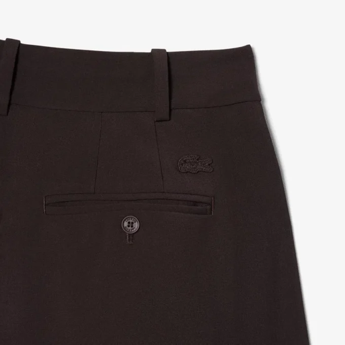 Oversized bermudashorts i plisserad ullblandning