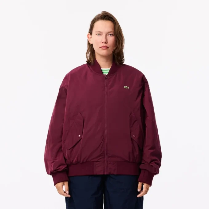 Oversized bomberjacka med ribbade ärmslut för dam Oversized bomberjacka med ribbade ärmslut för dam