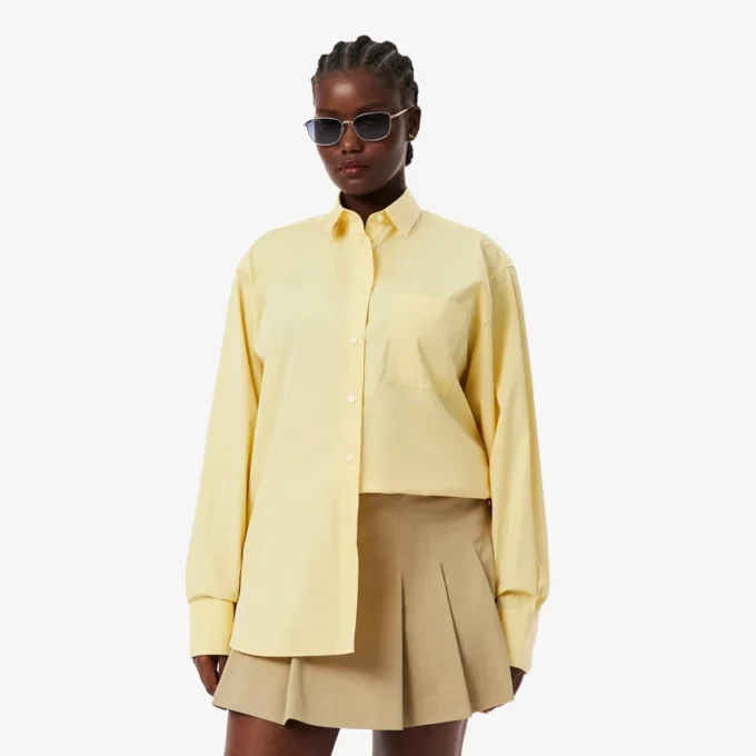 Oversized bomullsskjorta med knappar för dam Oversized bomullsskjorta med knappar för dam