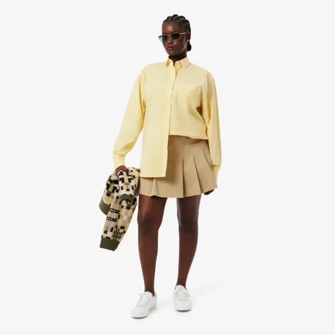Oversized bomullsskjorta med knappar för dam Oversized bomullsskjorta med knappar för dam